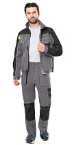 Куртка рабочая АГАТ серый с черным 65% ПЭ, 35% ХБ (арт.с-150739)