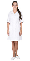 Халат медицинский Глэм женскй белый 40% ПЭ 60% ХБ (арт.с-03012)