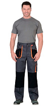 Брюки рабочие Манхеттен серый/оранжевый/черный тк.Смесовая (арт. с-100372)