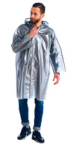 Плащ-дождевик Люкс на липучке ПВД 80 мкм. серебряный (арт.с-121500)
