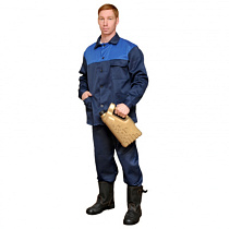 Костюм рабочий куртка/брюки синий/василек тк.САРЖА 100% ХБ (арт. 0001761)