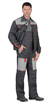 Комплект рабочий Фаворит куртка/полукомбинезон серый тк.Смесовая (арт.с-06196)