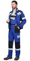 Комплект рабочий Полином куртка/полукомбинезон васильковый тк.Смесовая СОП 50 (арт.с-123451)