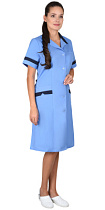 *Халат медицинский Классика женский голубой 65% ПЭ 35% ХБ (арт.с-01178)